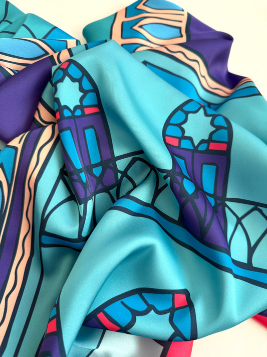 თბილისის სუვენირების აბრეშუმის შარფი