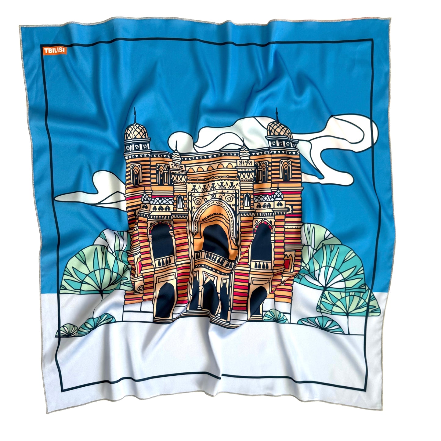 თბილისის სუვენირების აბრეშუმის შარფი