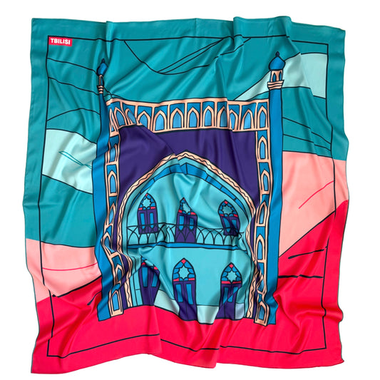 თბილისის სუვენირების აბრეშუმის შარფი